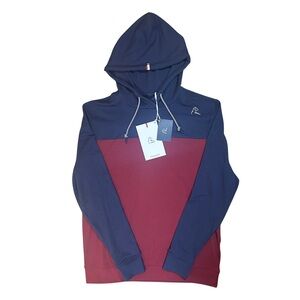 Rhoback Fleet Navy Merlot Red Colorblock Hesi Performance Hoodie Golf Sweatshirt